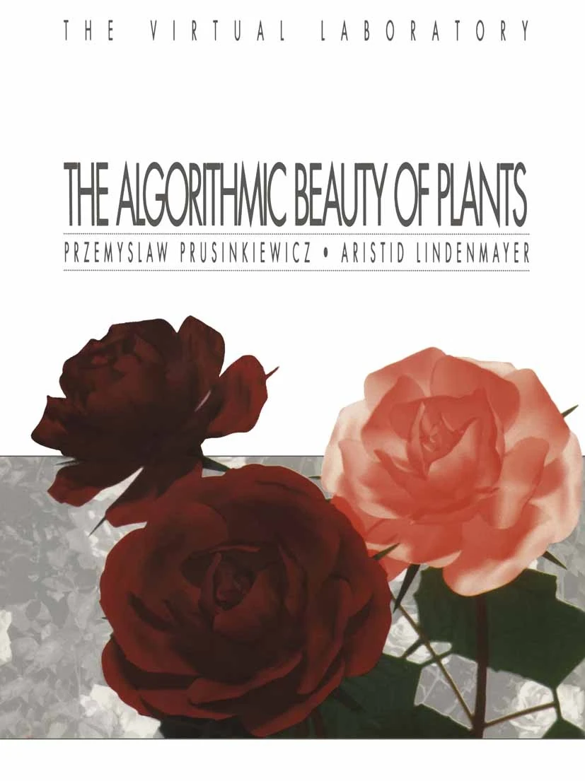 Tapa del libro The Algorithmic Beauty of Plants, de Prusinkiewicz y Lindenmayer, con rosas
